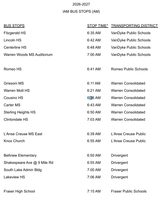 Bus times