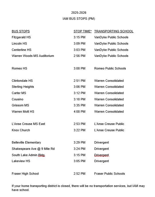 Afternoon Bus Stops 25-26